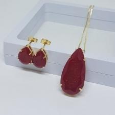 Gargantilha Gota Pedra Rutilada Colors