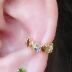 Piercing  Coração Cravejado e Liso Colors