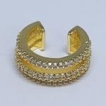 Piercing Cravejado Zirconias Cristal 3 Fileiras 