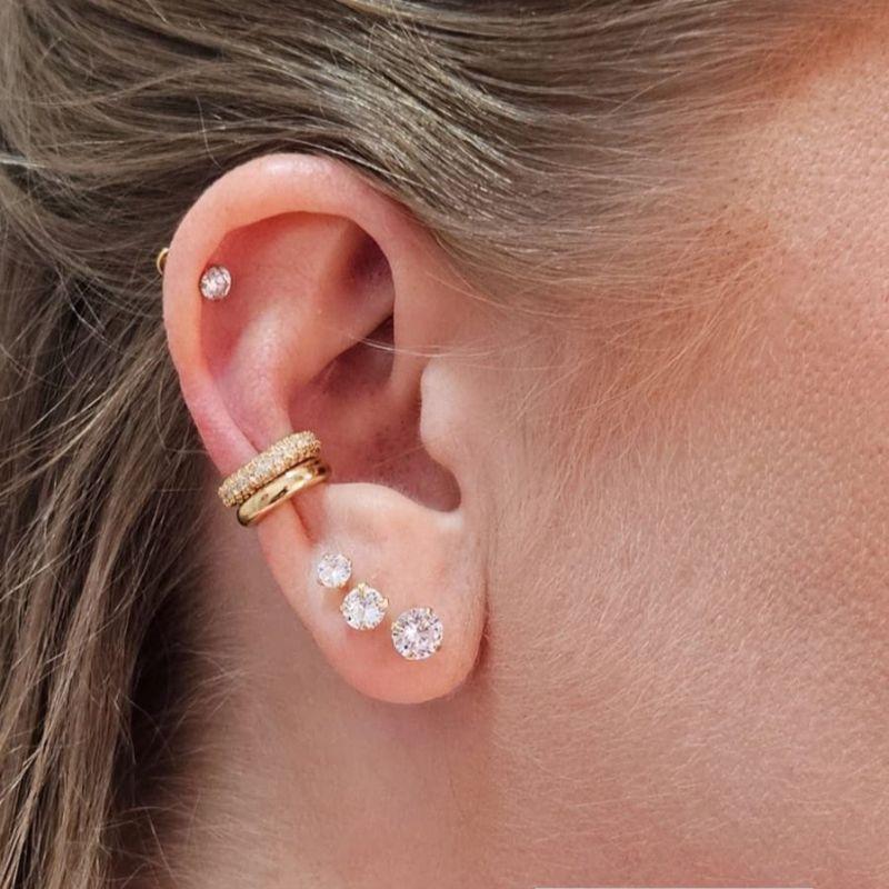 Piercing Dupla Liso e Cravejado