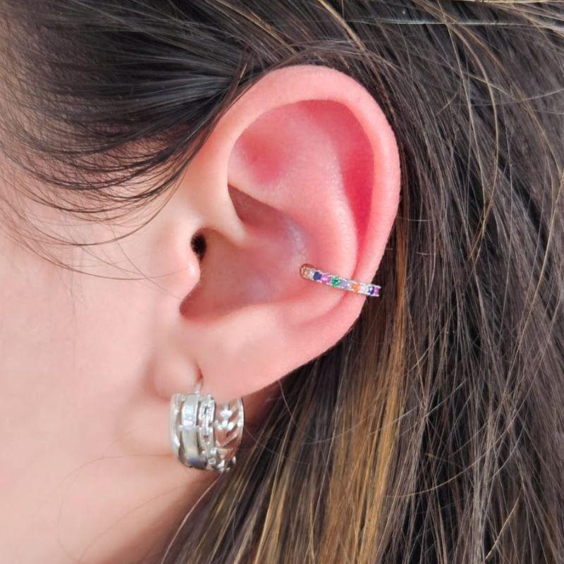 Piercing Fio Cravejado Zirconia Colorido