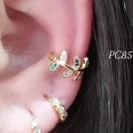 Piercing Folhinhas com Zirconia Colorida