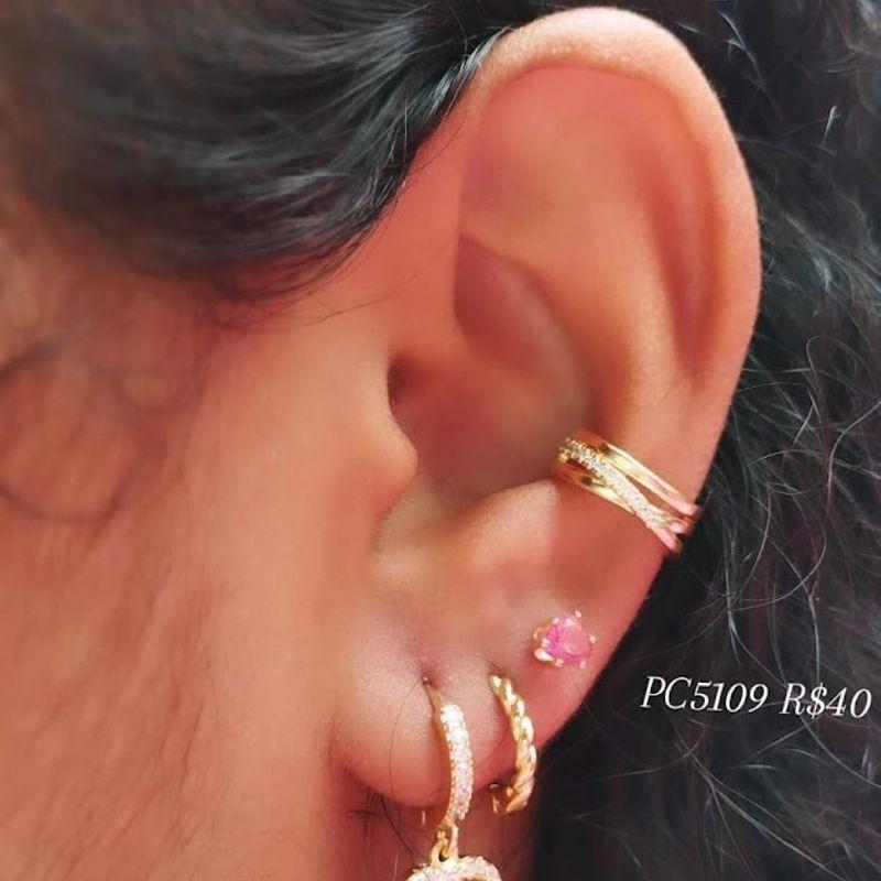 Piercing Trançado C/ Linha de Zirconia