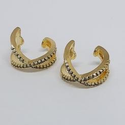 Piercing X Cravejado Zirconias Negras