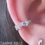 Piercing Zig Zag  Zirconia Colorida Grossa