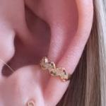 Piercing Zig Zag  Zirconia Colorida Grossa