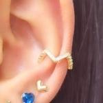 Piercing Zig Zag  Zirconia Cristal