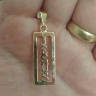 Pingente Placa Jesus Vazada