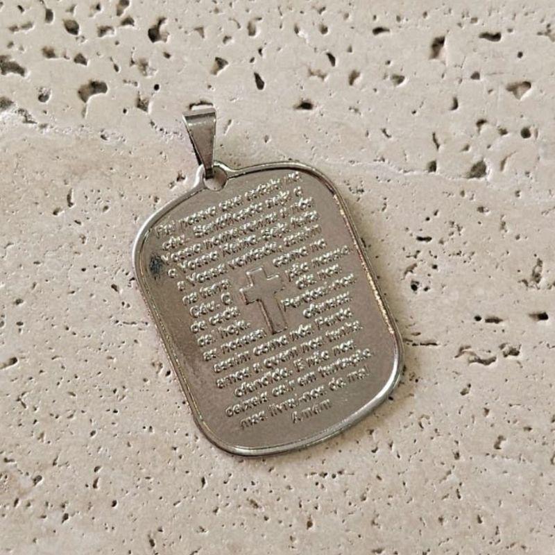 Pingente Placa Oração Pai Nosso (2,8x2,2cm)