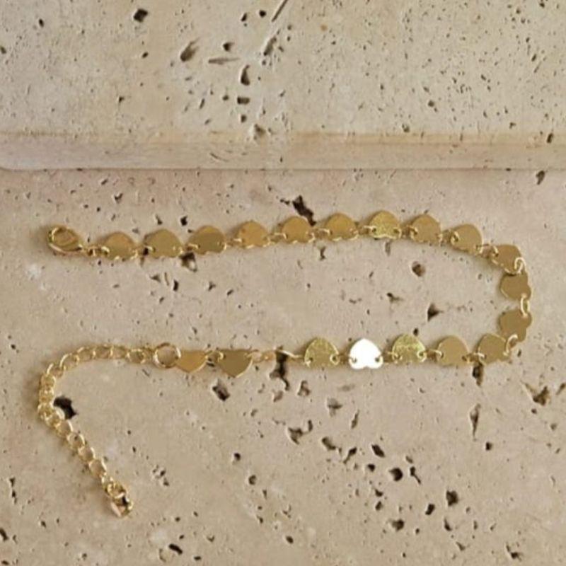 Pulseira Corações Chapinha 18cm