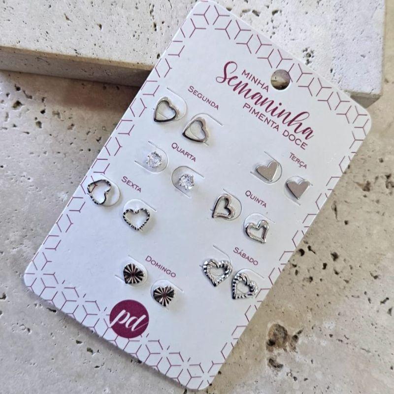 Semaninha Coração Rodio Branco