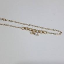 Tornozeleira Argolinhas c/ Perola e Cristal Pendurada