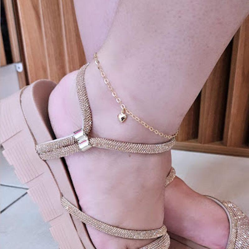 Tornozeleira Corrente Bola Coração Central