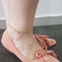 Tornozeleira Corrente Coração Zirconia