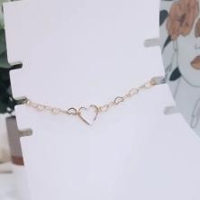 Tornozeleira Corrente de Corações e Coração Gde