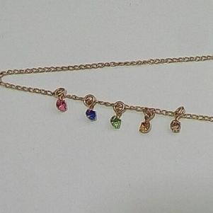 Tornozeleira Cristais Coloridos