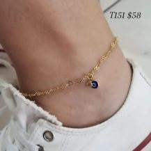 Tornozeleira Lacre Coração Olho Grego 