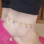 Tornozeleira Pedras de Vidro Coloridas