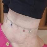 Tornozeleira Pedras de Vidro Coloridas