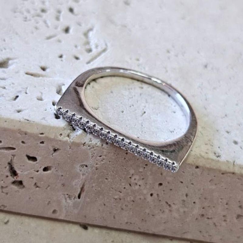 Anel Aparador Quadrado Micro Zirconia