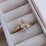 Anel Borboleta Cravejada e Florzinha 