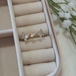 Anel Borboletas Lisa e Cravejada