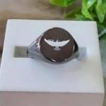 Anel Chapa com Pomba Vazada Dedinho