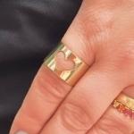 Anel Chapa Coração Vazado