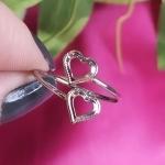 Anel Coração Duplo Vazado Regulável R