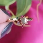 Anel Coração Liso e Zirconia Colors