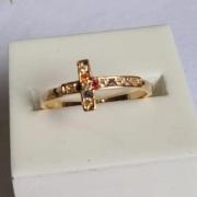 Anel Cruz Cravejada Colorida