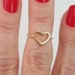 Anel Falange Coração vazado Aro Transado