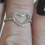 Anel Falange Coração vazado Aro Transado R