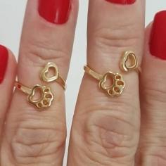 Anel Falange Pata E Coração