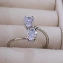 Anel Gota Duplo Zirconia Regulável 