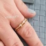 Anel Laço Navete Dupla