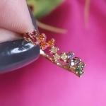 Anel Meia Aliança Zig Zag Zirconia Colors 