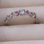 Anel Meia Aliança Zirconias Colorida