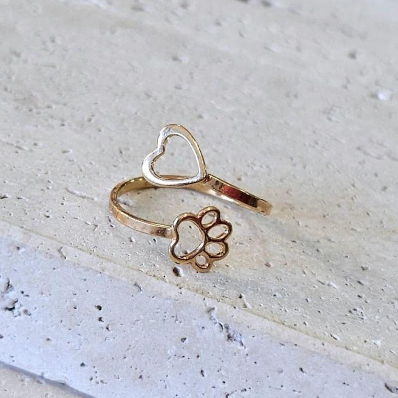 Anel Pata e Coração Regulavel