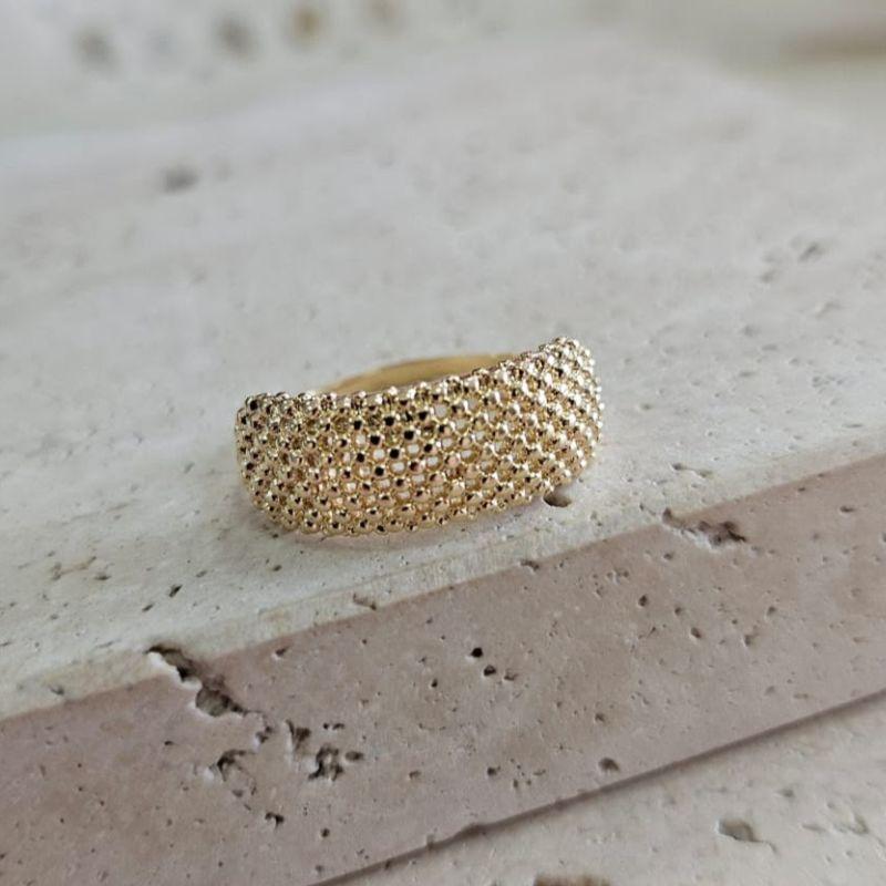 Anel Rendado Vazado Retangular