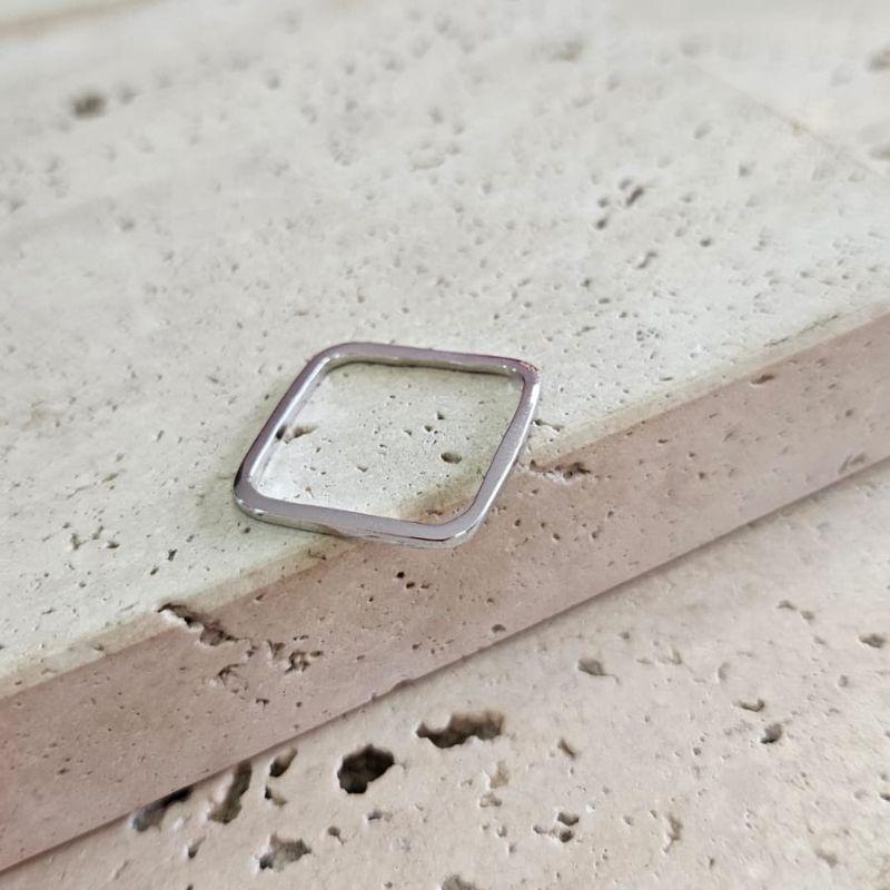 Anel Quadrado Liso Grosso