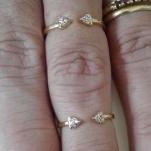 Anel Setinhas Cravejadas Aberto 