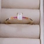 Anel Solitário Cravejado Colorido