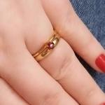 Anel Solitário Vermelho 