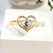 Anel Tres Corações com Aplique 