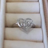 Anel Tres Corações com Aplique 