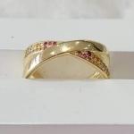 Anel X Grosso Zirconias Coloridas