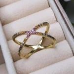 Anel X Zirconias Coloridas