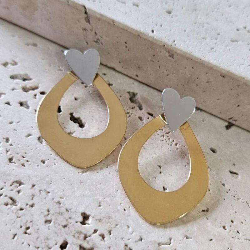 Brinco Coração com Gota 2 banhos