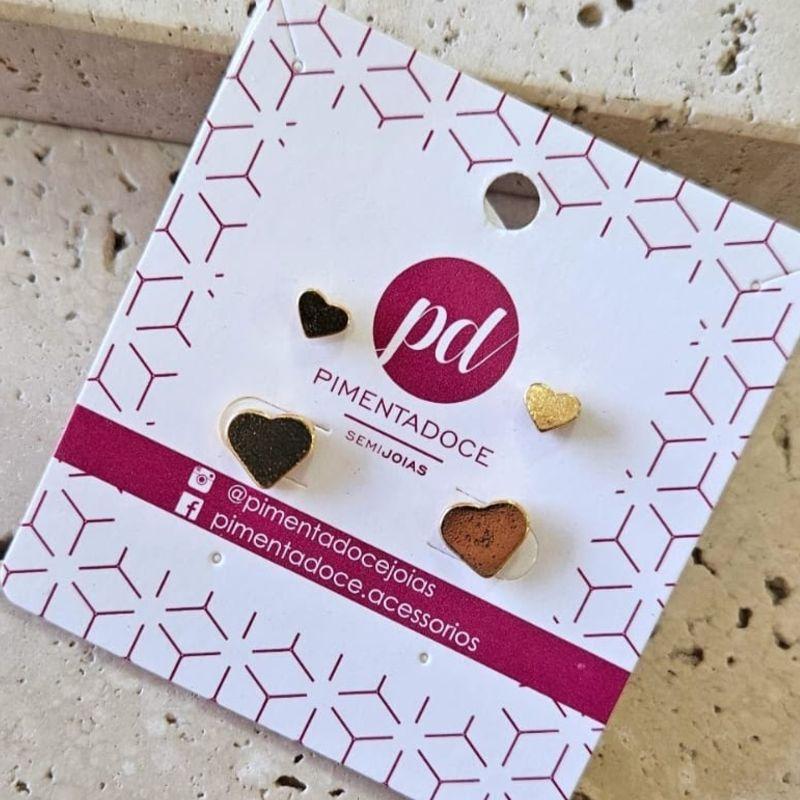 Brinco Dupla Coração Cheio